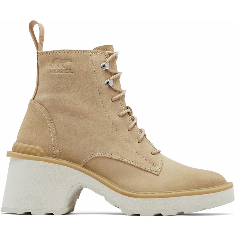 NIB Sorel Women's 'Hi-Line' Heel Lace-Up Waterproof Boots (Ceramic / Chalk) - 7